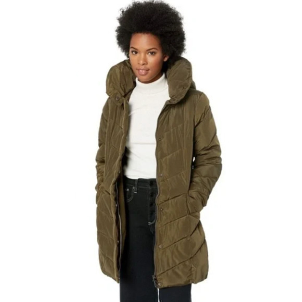 Steve Madden Chevron Quilted Puffer Coat Olive Green Small  and XL NWT